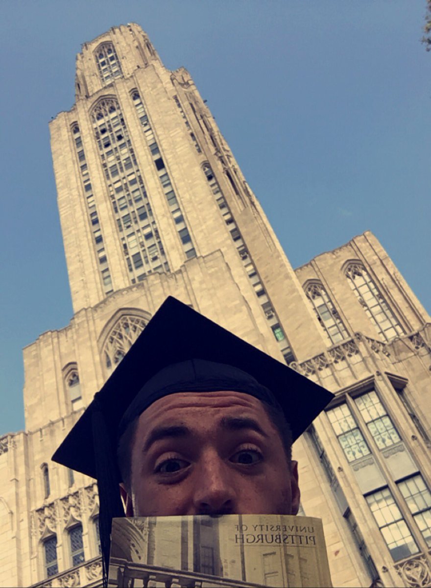 H2Palexander's tweet photo. Officially a graduate from the University of Pittsburgh!! Thank you to everyone who made it possible! #H2P #Pitt16 https://t.co/GgLFfR8SvE