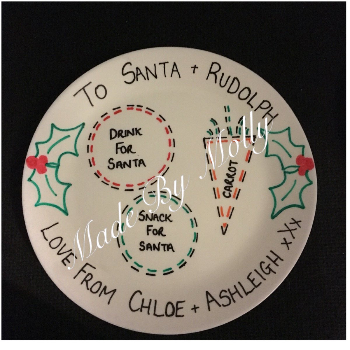MadeByMolly's tweet photo. Christmas Eve plates! 🎀 £8 each! https://t.co/1BTmLajNdF