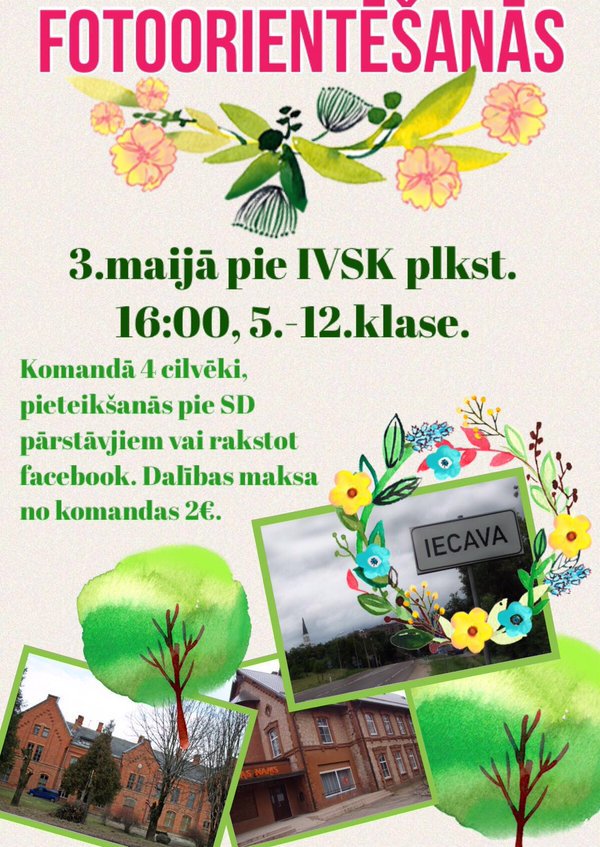 IecavaSD's tweet photo. Jau rīt ir fotoorientēšanās sacensības, jūs vēl varat paspēt pieteikties! ;) https://t.co/OpePl6pOYZ