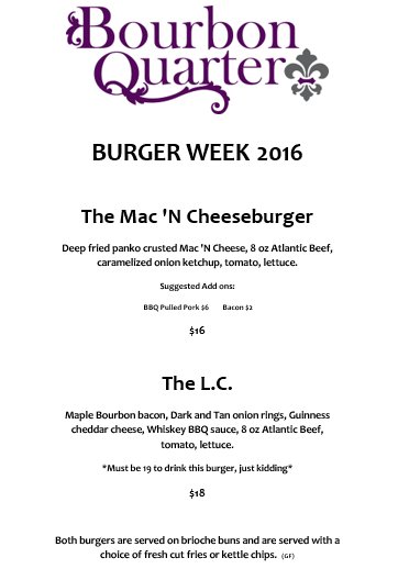 Burger Week is here! Come try the Mac N' Cheese Burger and the L.C! @uptownsaintjohn #livelifeuptown