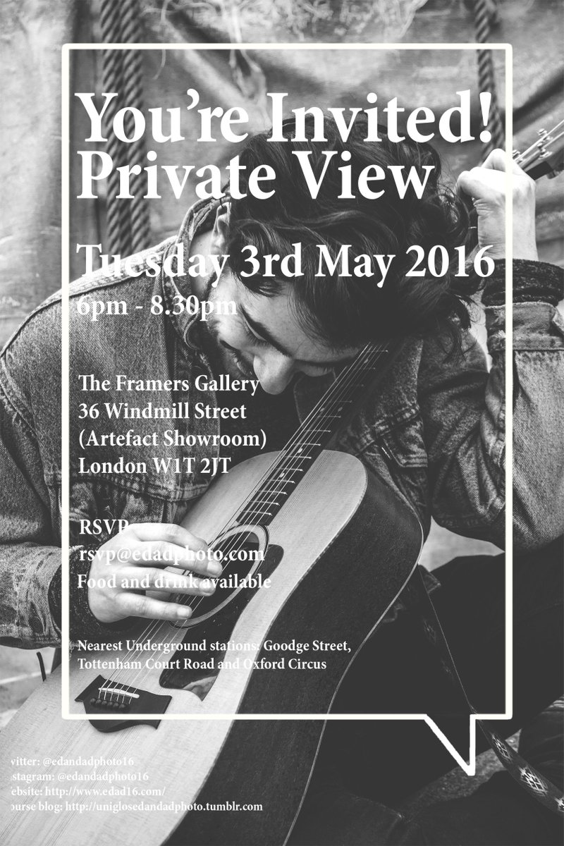 JemFerguson1's tweet photo. Hello @Fanaticcreative. It's our photography degree show private view tomorrow, and you're Invited! @edandadphoto16 https://t.co/Mq1KV8GSV7