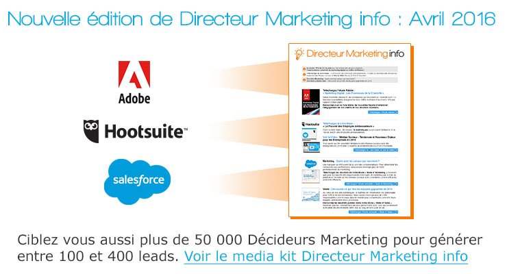 AgenceAdelanto's tweet photo. Adobe, Hootsuite et Salesforce...participent à DM Info pour générer du #lead. Pourquoi pas vous? #leadgen #emailing https://t.co/KOLRiKAtk5