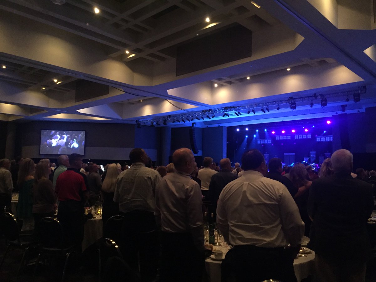 Army_Aviation's tweet photo. A standing ovation for the presentation of the Founders Award to COL Harry Townsend, Ret. #16SUMMIT #ArmyAviation https://t.co/7Vb1Pe7odA