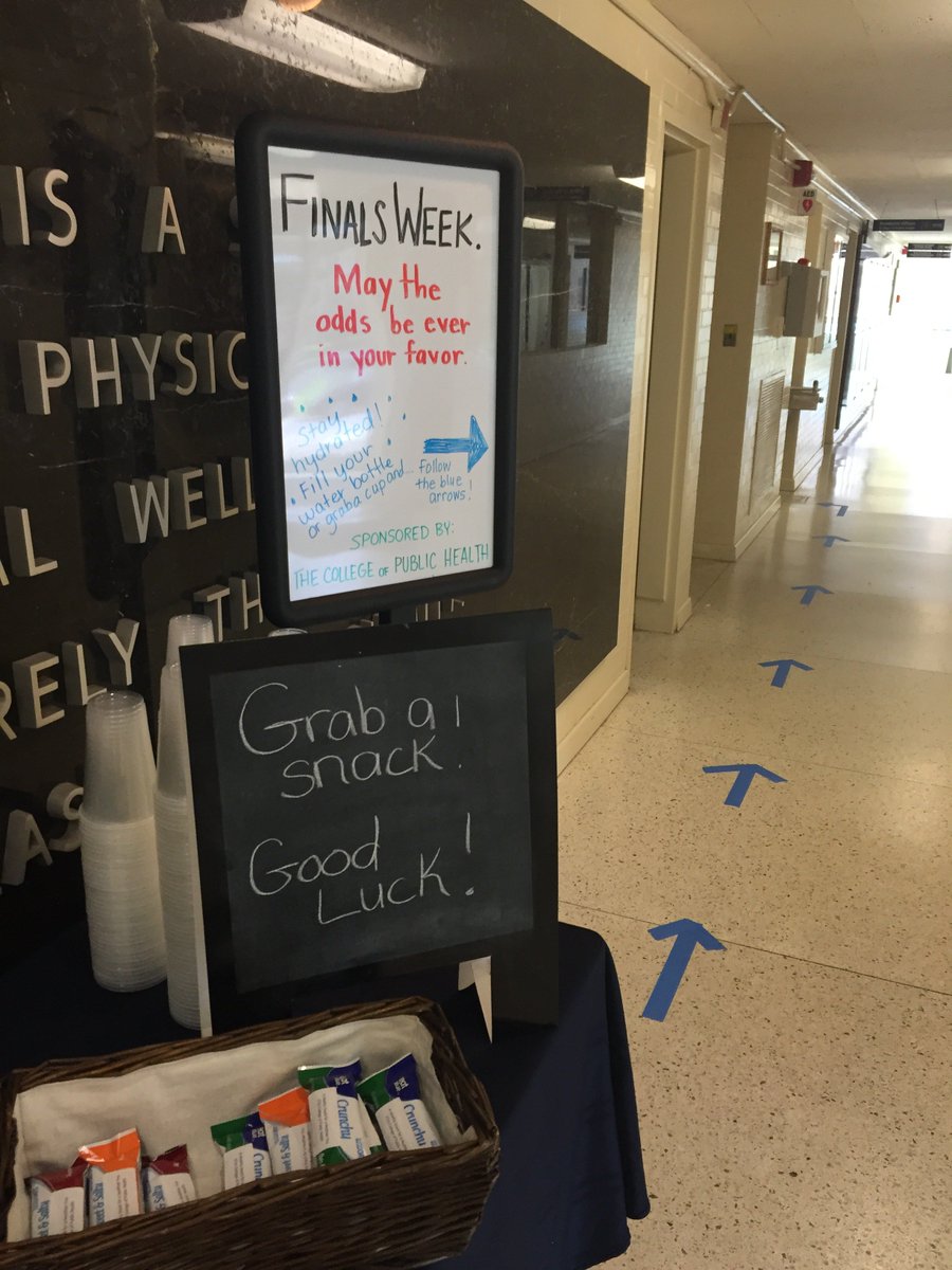 Good luck on your finals this week! Stop by Lamb Hall for a snack and to use the water filtration station!
