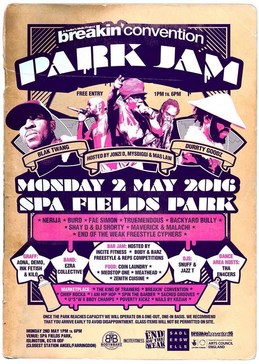 ZooNationUK's tweet photo. Not long until the cast of #intothehoodsremixed take to the floor @BConvention #parkjam 4pm at the basketball court https://t.co/yCO2R5ycQj
