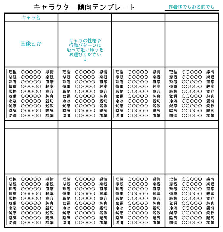 創作テンプレート Twitter