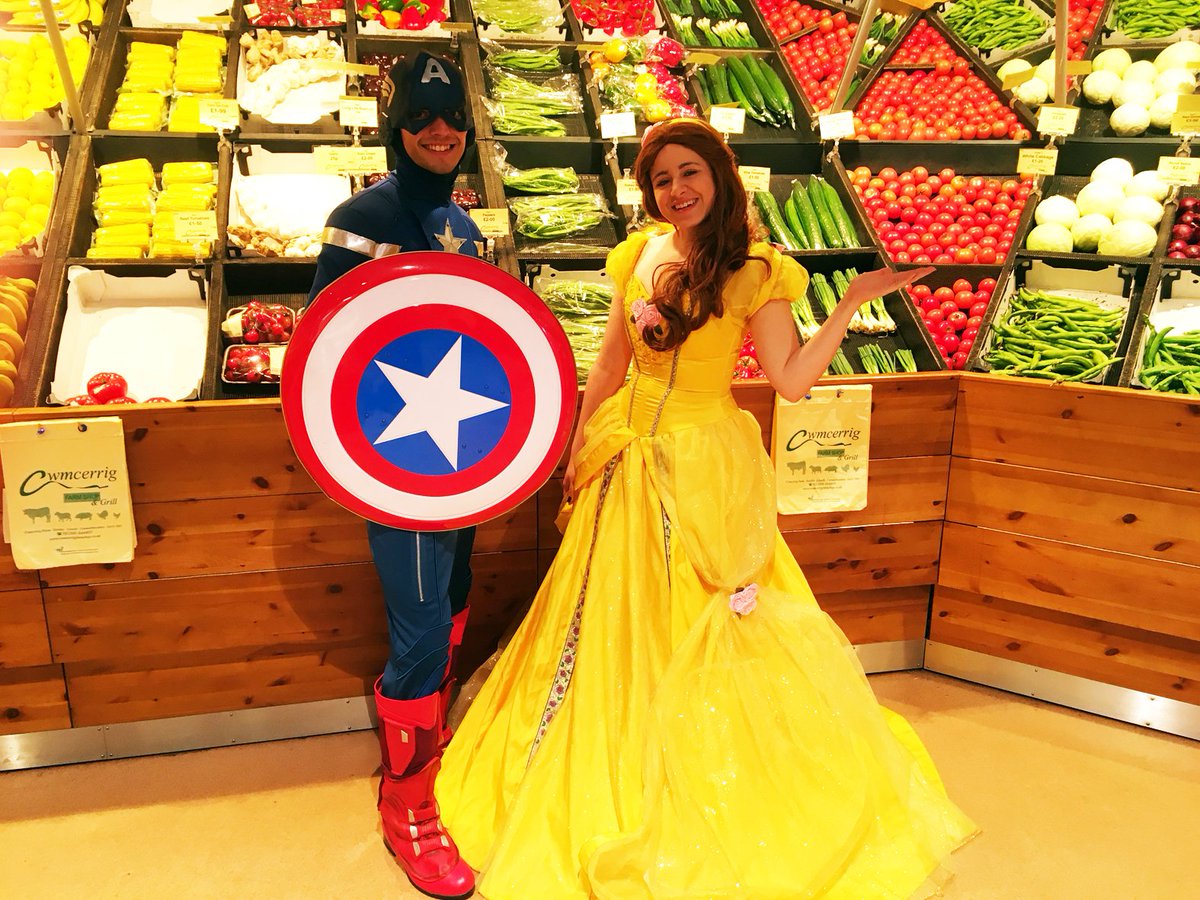 Captain America and Princess Belle were special visitors to <a href="/CwmcerrigFarm/">Cwmcerrig Farmshop</a> Fun Day today
