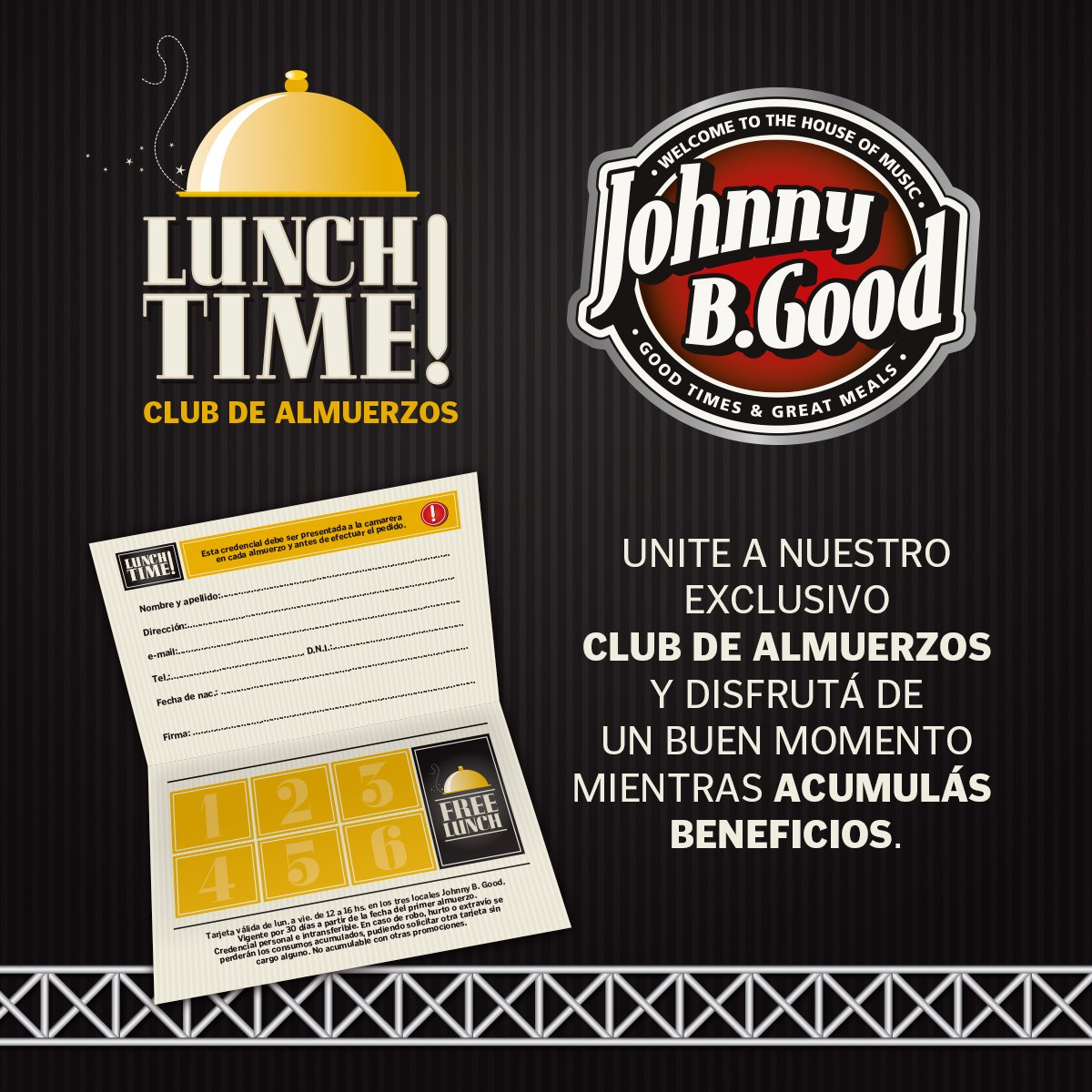 #ClubDeAlmuerzos, cada 6 que consumas, te regalamos 1. 
¡Solicitá tu credencial en nuestros locales! #BuenLunes 😁👍