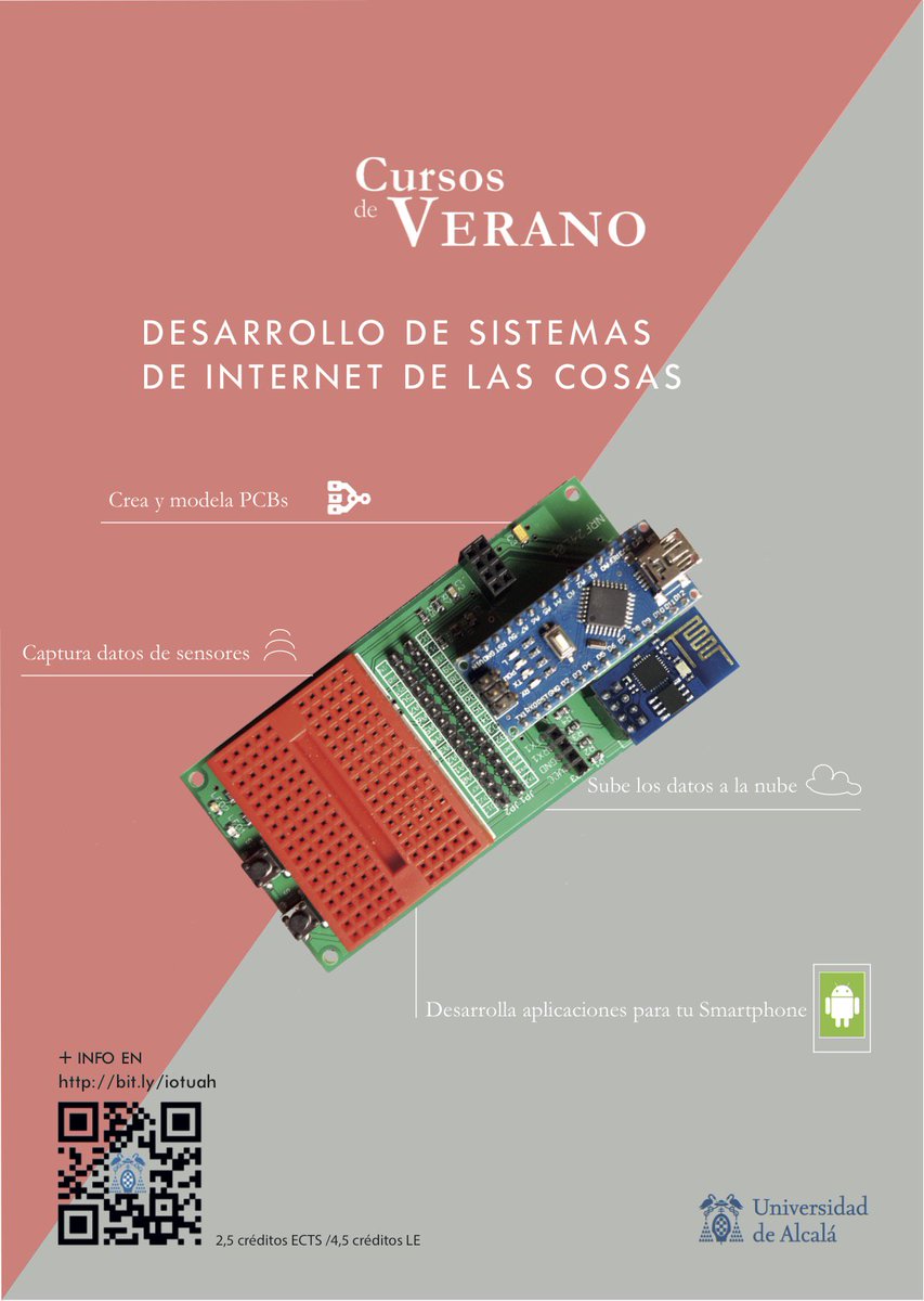 IoT_UAH's tweet photo. Proximo curso de verano sobre #iot #arduino 
https://t.co/t1GCsBN1JH https://t.co/E6T2fKe8b4