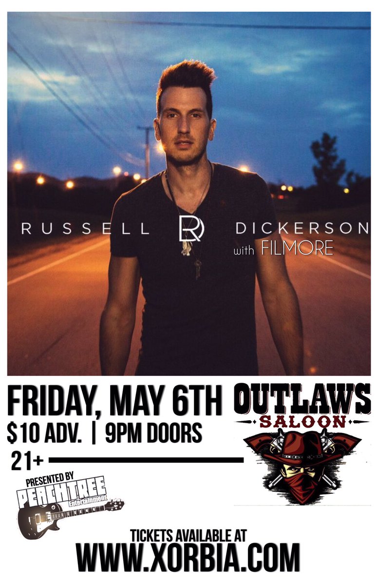 COLUMBUS, GA - Russell Dickerson plays <a href="/OutlawsColumbus/">Outlaws Saloon</a> THIS FRIDAY NIGHT! Tickets > xorbia.com/events/pe/russ… #Yours