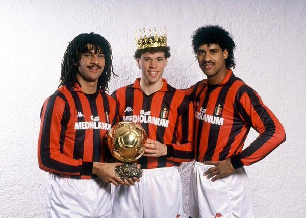 Ruud Gullit Marco Basten Frank Rijkaard trÃo ases holandeses Milan ...