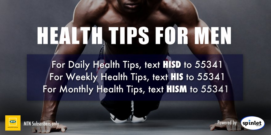 spinlet's tweet photo. Slow it down this Tuesday with Health Tips for Him/Her! Remember, you only live once! #YOLO @MTNNG only #SpinTips https://t.co/ldXPO35HNK