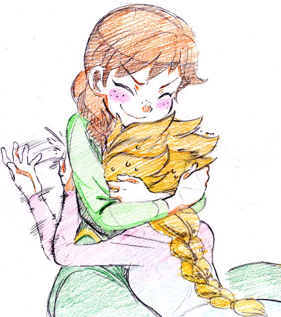ツイッターに載せてなかった…描いたのは映画を観て、すぐで、アナとエルサは、こういう感じだと思ってました。当時は。私の個人的感想では。でも先日、短編『エルサのサプライズ』を観たら…逆になってた…(笑)エルサがメチャ甘えただった…。 