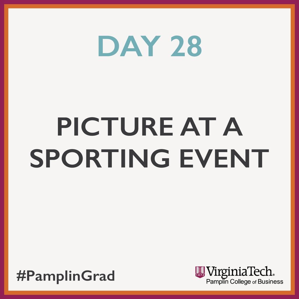 We know <a href="/hokiesports/">HokieSports</a> is a BIG part of your time at <a href="/virginia_tech/">Virginia Tech</a>. Show off your Hokie spirit! #PamplinGrad