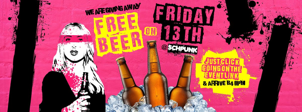 FREE BEER at <a href="/Schpunk/">Matt from Schpunk</a> #Romford on #Friday13th

<a href="/Callum_Wade/">Callum Thomas Napier Wade</a> is taking booth bookings NOW

facebook.com/events/4668767…