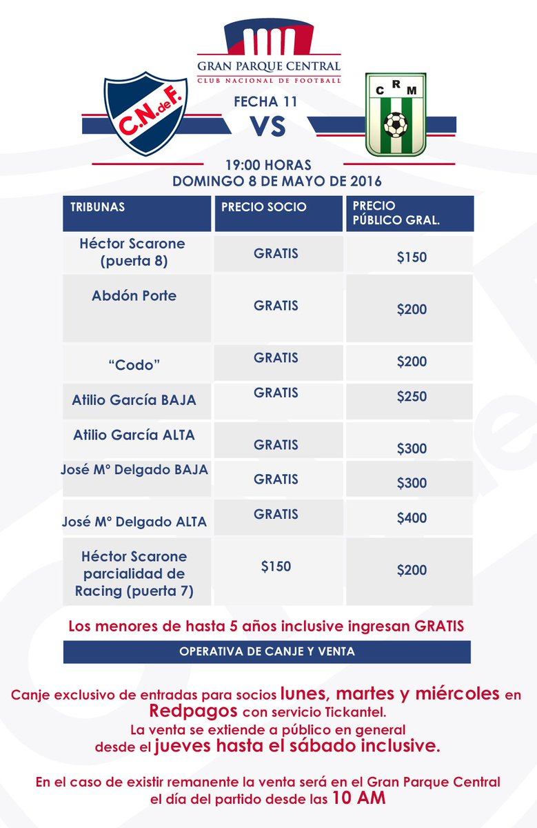 Nacional's tweet photo. Nacional-Racing: Precio de entradas y operativa de canje y venta https://t.co/rQhFgqaQdZ https://t.co/RG9KTyVvoq