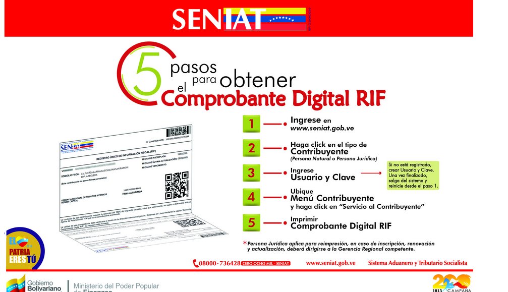5 pasos para obtener tu RIF digital -> goo.gl/2P8hPk