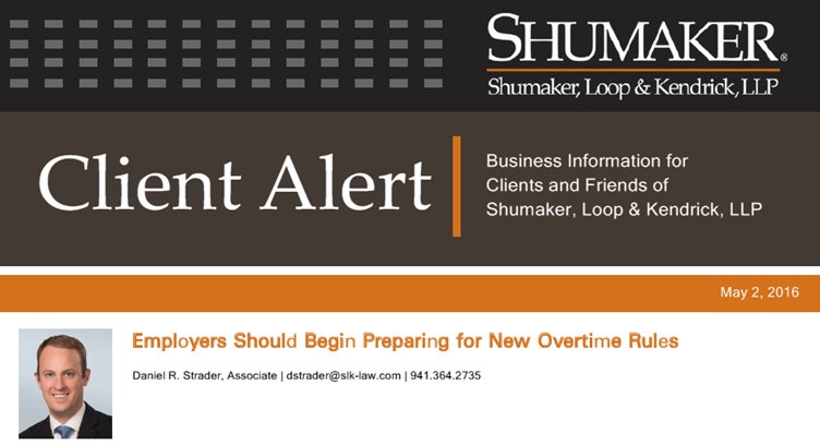 SLKLAW's tweet image. #SLKLAW Client Alert: #Employers Should Begin Preparing for New #OvertimeRules. bit.ly/1rNw1Ot