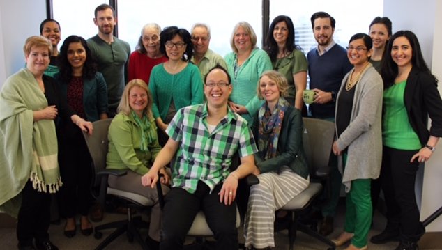 CMHAOntario's tweet image. Our office is filled with green today as our staff work to #GETLOUD for #MHW2016!