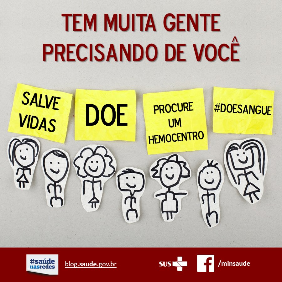 Não cruze os braços, tem sempre alguém esperando sua doação. Chame os amigos e #doesangue. \o/\o/\o/\o/