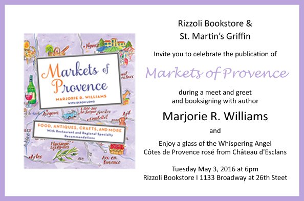 ivey00880866's tweet photo. "@Rizzoli_Bkstore: @w_marjorie tonite in our #Salon 6pm to toast #MARKETSOFPROVENCE w/@StMartinsPress 
Come mingle! https://t.co/MT7UIJo1ZF"