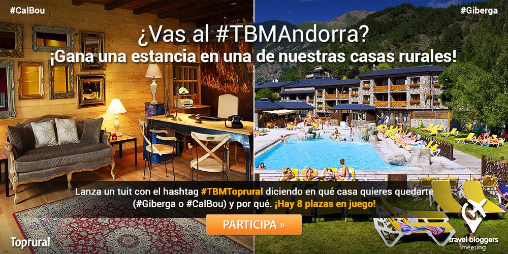 Toprural's tweet photo. ¿Prefieres #Giberga o #CalBou? Usa el hashtag #TBMToprural y gana tu estancia en #TBMAndorra https://t.co/i6447iiViD https://t.co/UUuKtNJVEQ