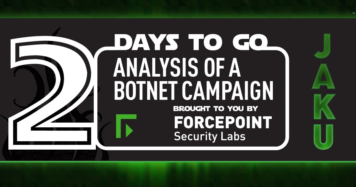 ForcepointSec's tweet photo. Number of unique #JAKU victims: 19,000 https://t.co/wpFSOqGnQU #ForcepointGTR https://t.co/TntwZ0Wbx1