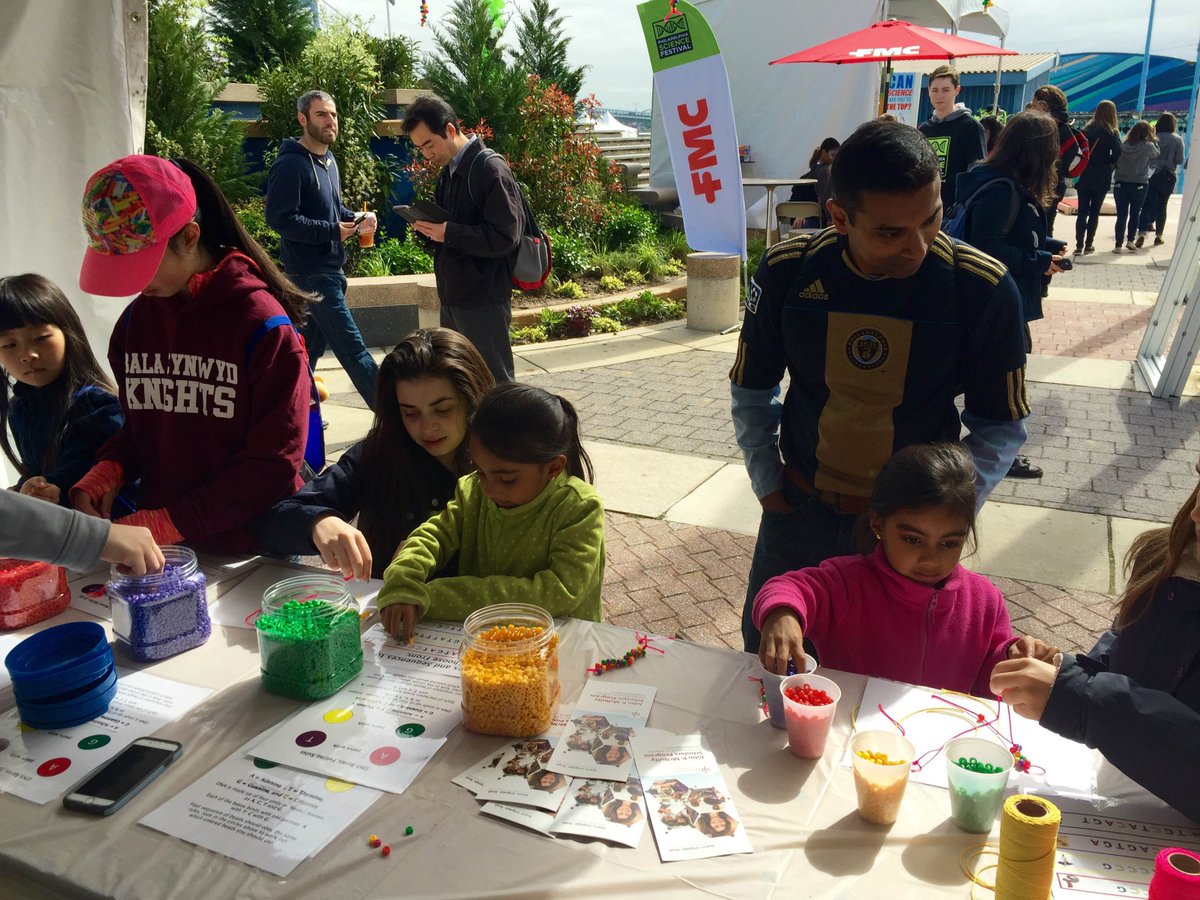 Science+jewelry=Great lesson about DNA replication. bit.ly/1SaWxdS #WomenInSTEM #SJU #GirlsinSTEM #PSF2016