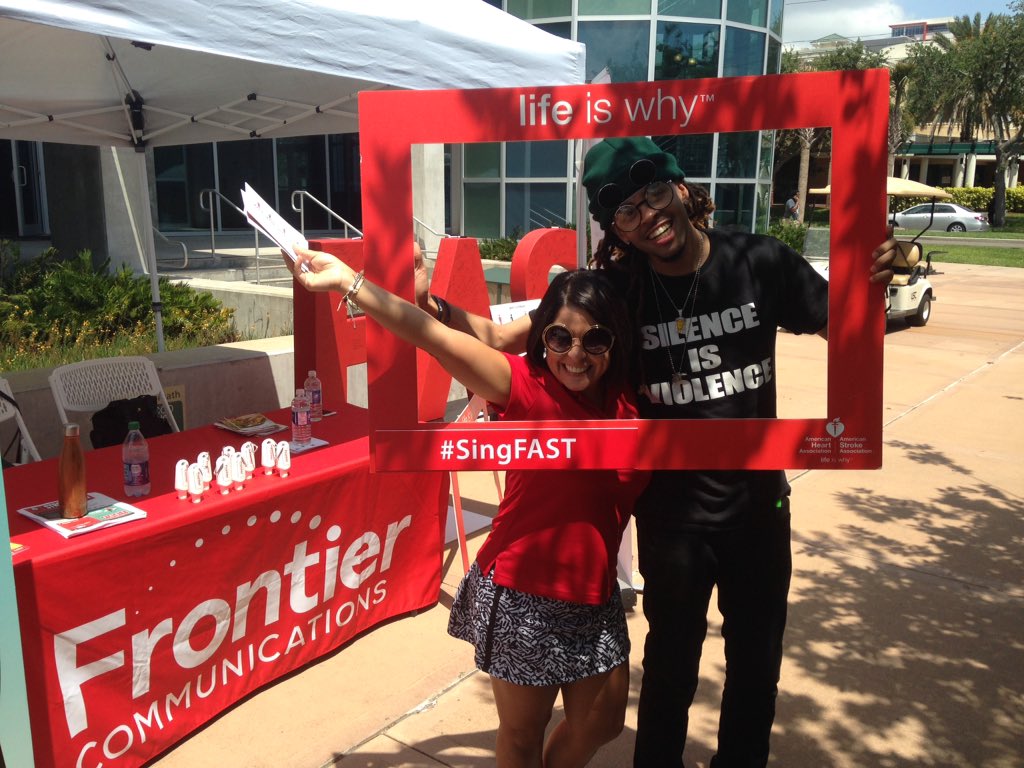 AmericanHeartFL's tweet photo. Thank you Tampa Bay stroke supporter @FrontierCorp for all you do to make a positive impact! #singFAST @Dee1music https://t.co/fEYHQ1eTBe