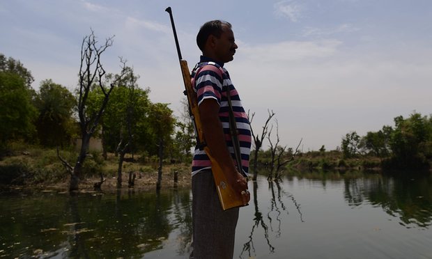 MikeHudema's tweet photo. Armed guards at #India's dams, 330 million suffering from water shortages https://t.co/qgUmRFNI1g #ActOnClimate https://t.co/wPMQAWAqJo