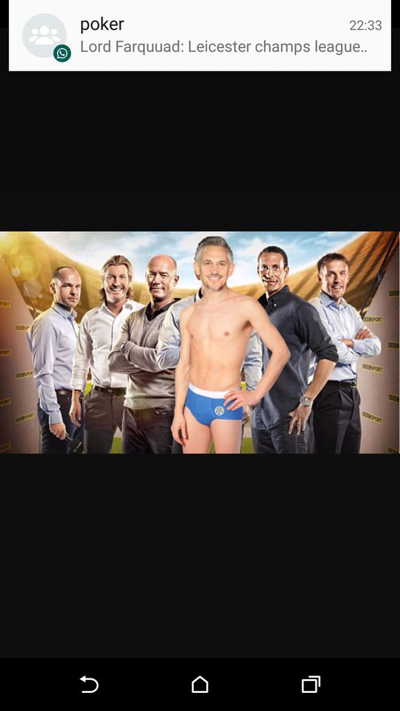 Ramzi_PGreen's tweet photo. @GaryLineker so this IS happening #LCFCChampions https://t.co/nqqubKnDH9