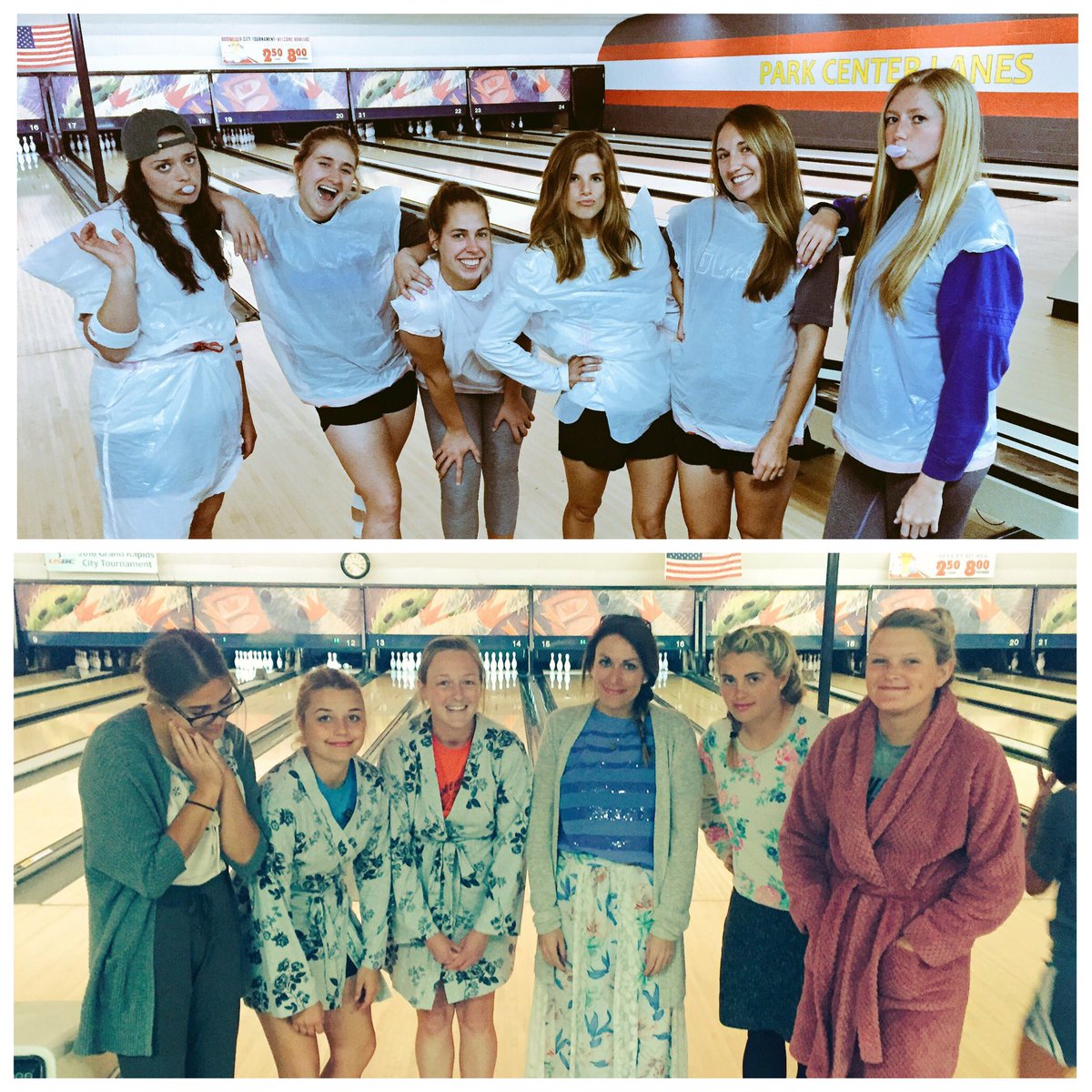 GVSUWLAX's tweet photo. Winners (or the least bad 😆) of #LaxOnBowling are #Bubblz for "normal" & #TeamGrannyBowl for "creative" bowling 🎳 https://t.co/Z6aCHDaayr