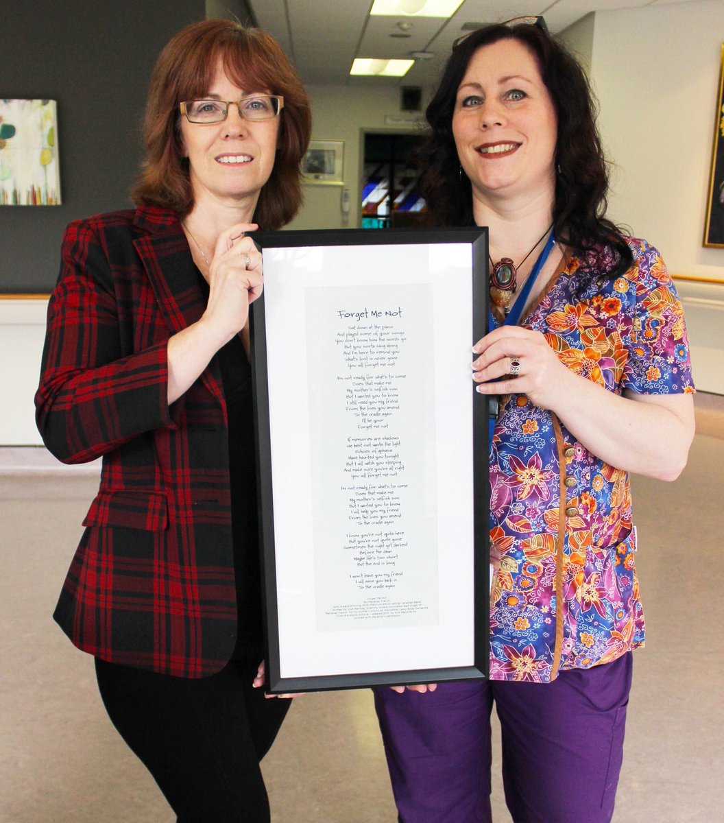 SilverFireStone's tweet photo. Grateful to @JoshRamsay @mtrench &amp; @604Records for permission to have Forget Me Not printed for my Dementia unit 💗🙏🏼 https://t.co/L1Aus1CEre