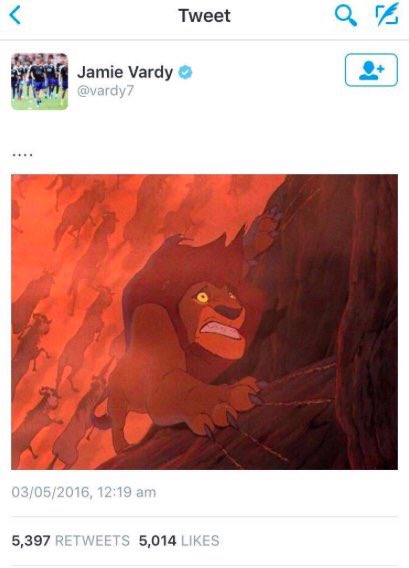 NOT_MOTD's tweet photo. Jamie Vardy has zero chill. 😂😂😂😂😂😂😂😂😂 https://t.co/1mU98Hief3