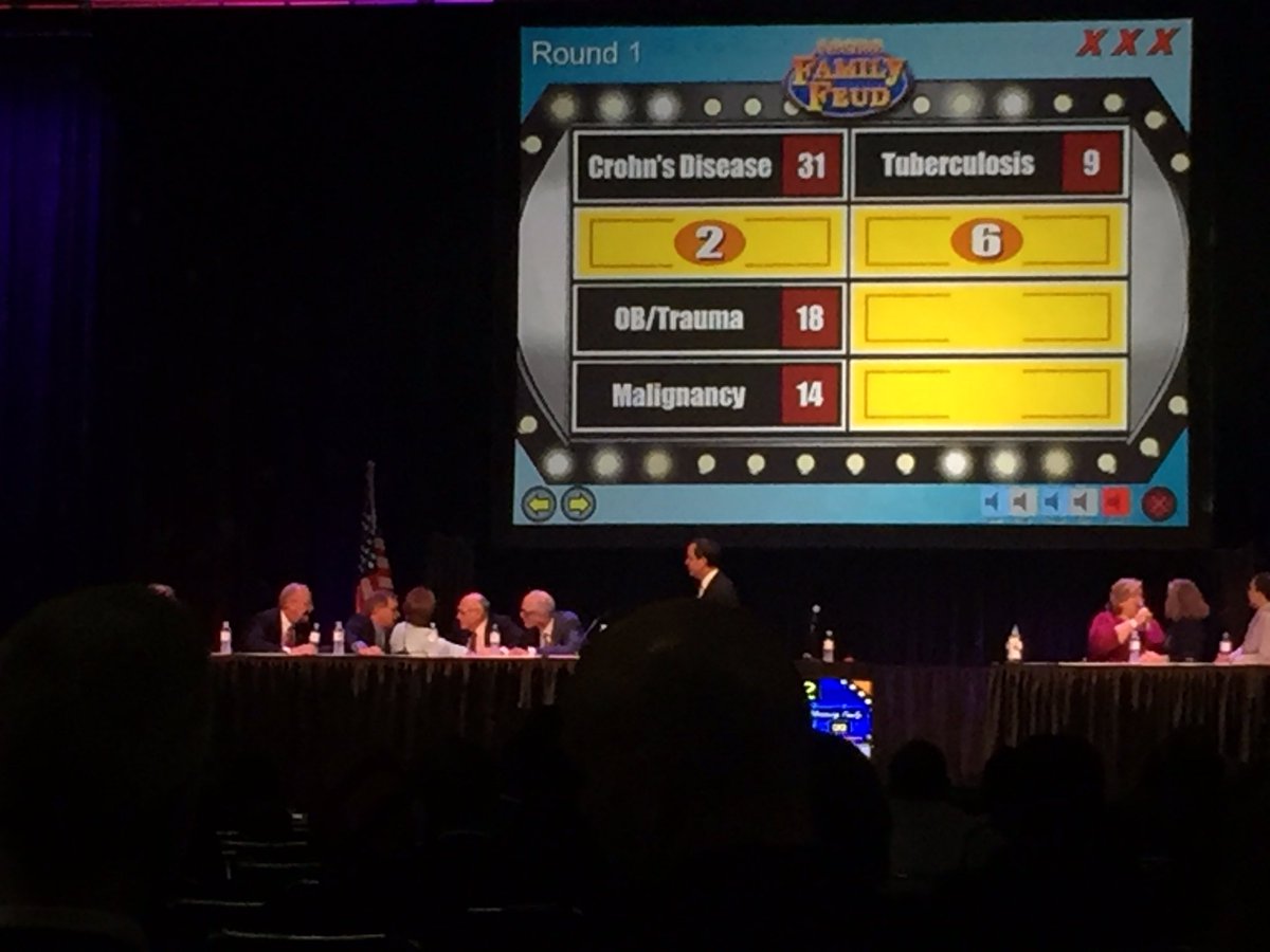 annebchin's tweet photo. "Phil, you wrote the book!" #ASCRS16 #AnalFistula #FamilyFeud https://t.co/Q52FBGQYk9