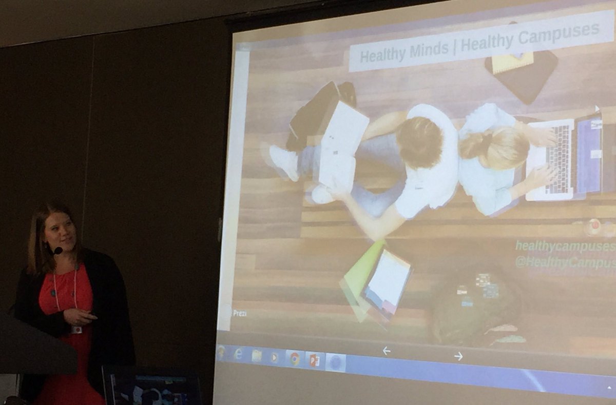 ybonniechi's tweet photo. Sarah Joose from @HealthyCampuses opens w/ the history of the organization & how everyone can thrive #BCPSCA https://t.co/NnUWtbsFxw