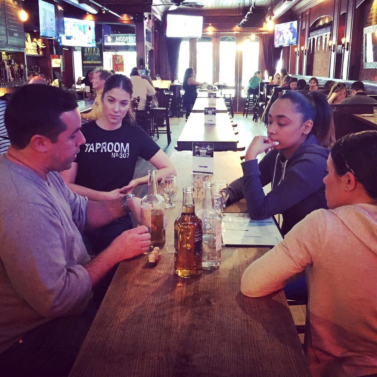 Taproom307's tweet photo. Staff meeting! We now carry @Casamigos #tequila. Come try it for yourself! #anejo #ontherocks #neat #georgeclooney https://t.co/MlPAGF9zbP