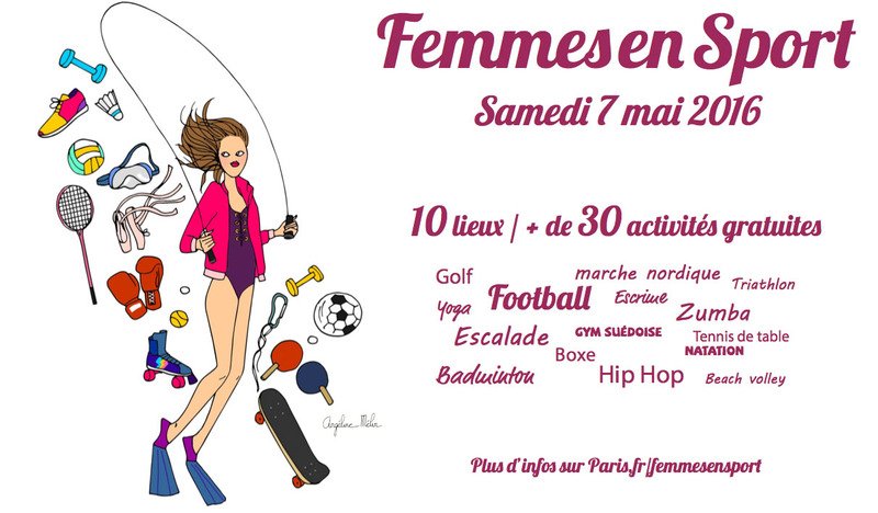 Paris's tweet photo. 🏀⚽ Samedi, c'est #FemmesEnSport dans 10 équipements sportifs parisiens ! 🏊🎾 

Le programme 👉 https://t.co/Z9K0dT6ruL https://t.co/SbE17rzz9t