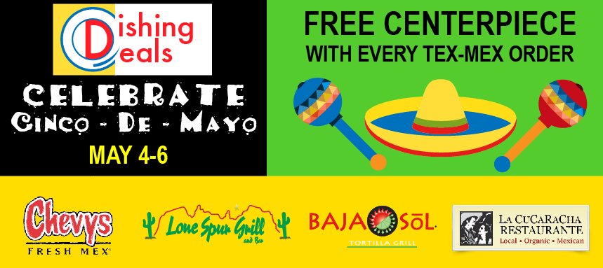 For Cinco De Mayo we'll deliver your favorites: Lone Spur, Baja Sol, Chevy's &amp; La Cucaracha! meetingmeals.com/restaurant/all