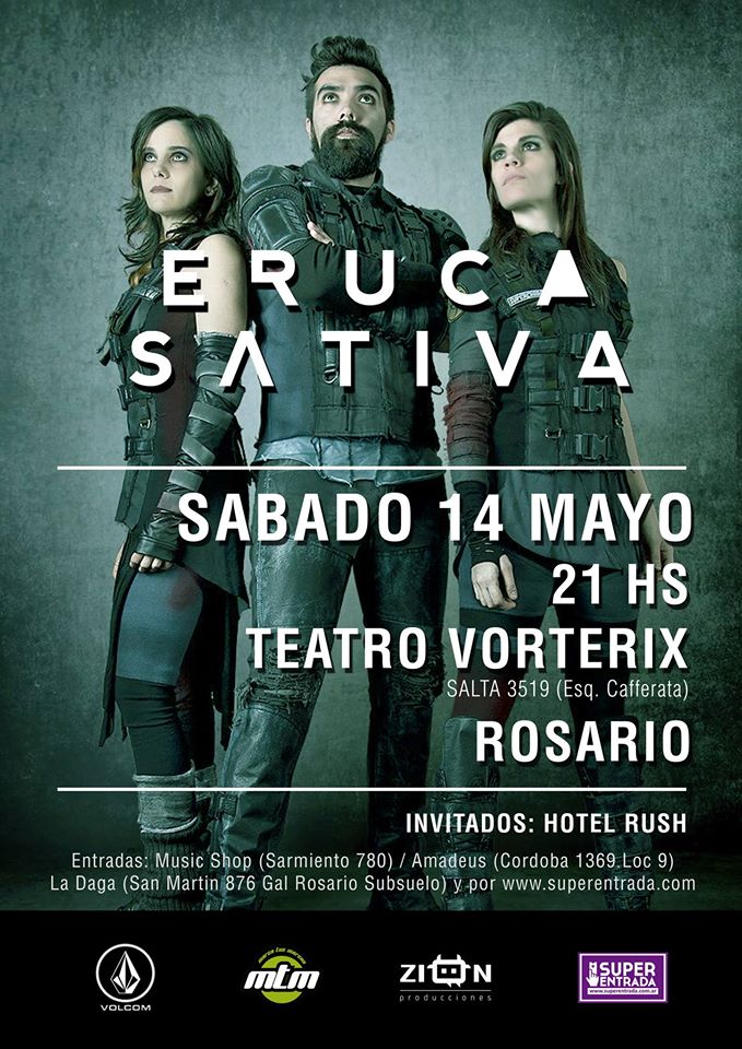 14 de mayo
<a href="/ErucaSativa/">ΞRUCΛ</a> en el @RosarioVorterix
Evento + info goo.gl/6vhnRO
cc <a href="/JESICAKUSNIER/">Jesica Kusnier Producciones ♪</a>