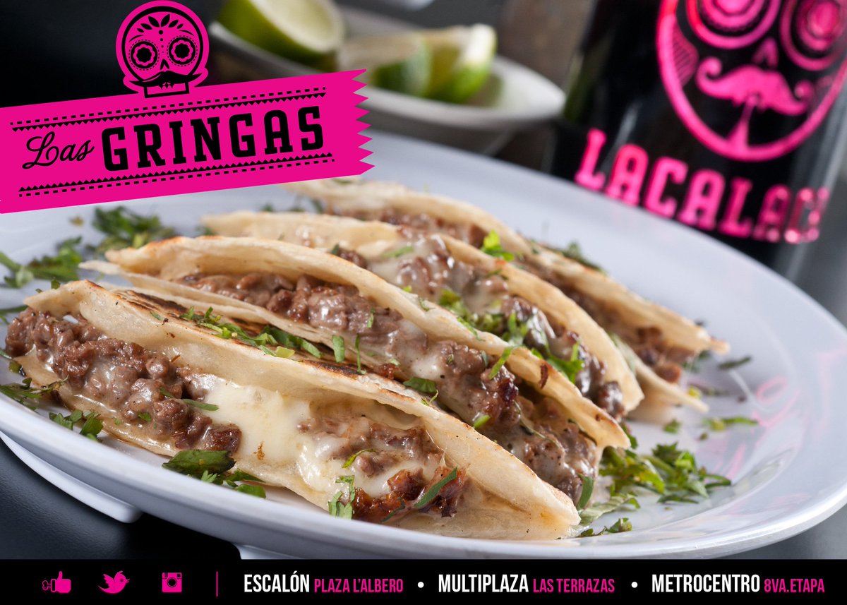 Lacalacasv's tweet photo. ¡Pa’ que inicies tu semana con el verdadero sabor mexicano #AJUAA!
Deliciosas #Gringas #SaborLACA https://t.co/b1KMQte42S