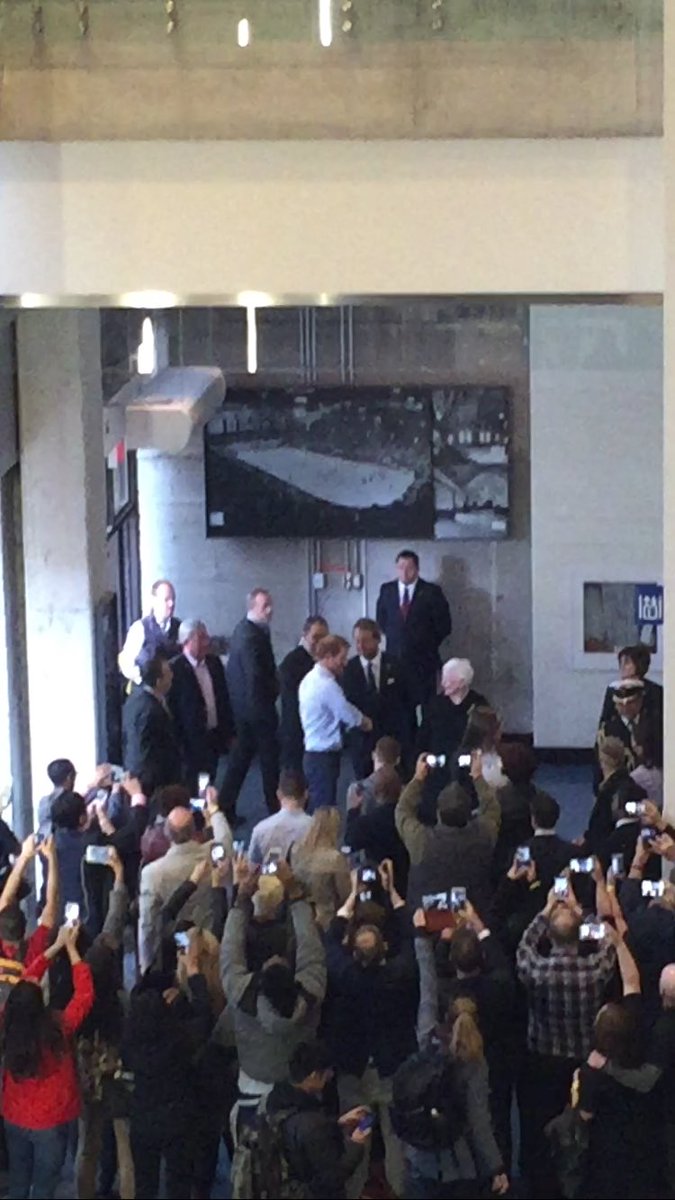 jane_mcdonnell's tweet photo. Spotted Prince Harry and @JustinTrudeau walking in at the #NewGradFair today! https://t.co/Vw2pqZkXuj
