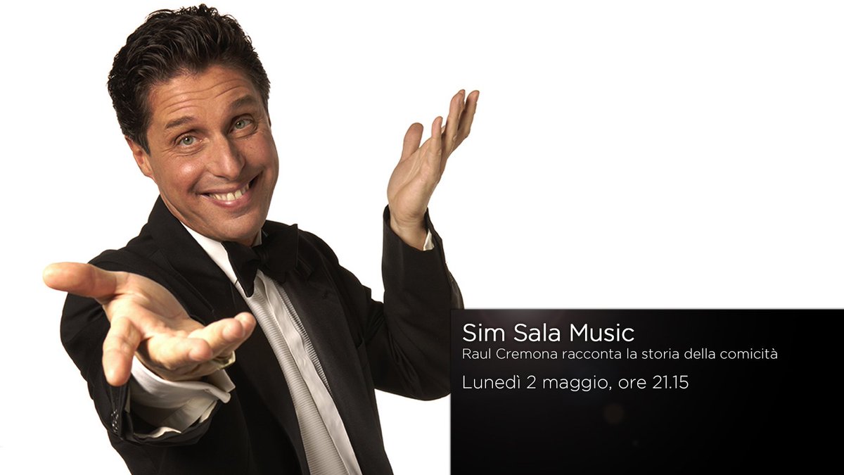 raicinque's tweet photo. Stasera alle 21.15, la storia della comicità raccontata da @RaulCre, nello spettacolo teatrale #SimSalaMusic. https://t.co/1kCXFQVtIT
