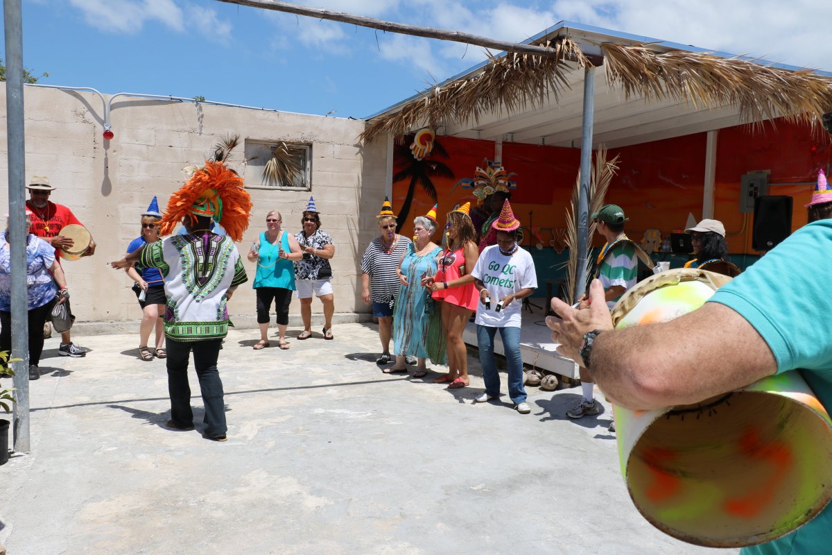 Teaching our guests some Bahamian ringplay!