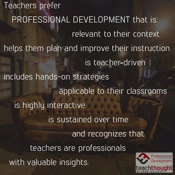 stesaf's tweet photo. Seven characteristics of great professional development - via @ungerlm https://t.co/jprPXK4Cu3 https://t.co/SzUGnZDiEm