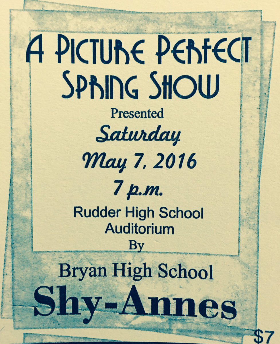 Bryan High ShyAnnes (@bhsshyannes) on Twitter photo You won't want to miss the BHS Shy-Anne's final performance of the year with a few very special guests! 💙 You won't want to miss the BHS Shy-Anne's final performance of the year with a few very special guests! 💙
