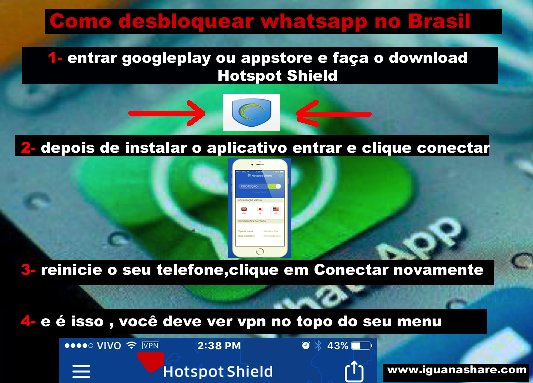 iguanashare's tweet photo. @whatsappsbr acessar whatsapp no Brasil após a sua bloqueado #brasil #whatsapp https://t.co/0locJOdE7h
