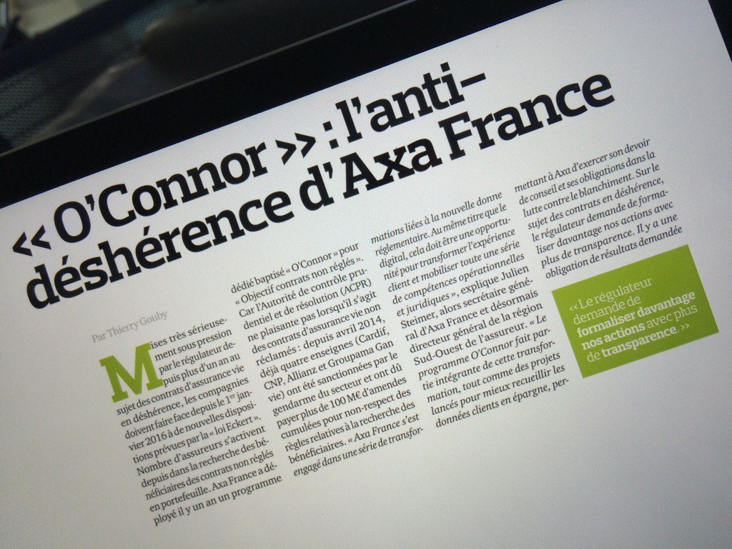 Le traitement par #AXA  des contrats non-réclamés par @ThierryGouby in <a href="/tribuneassur/">La Tribune de l'assurance</a>.  @NMoreau_AXA <a href="/sandrine_dchn/">sandrine duchene</a>