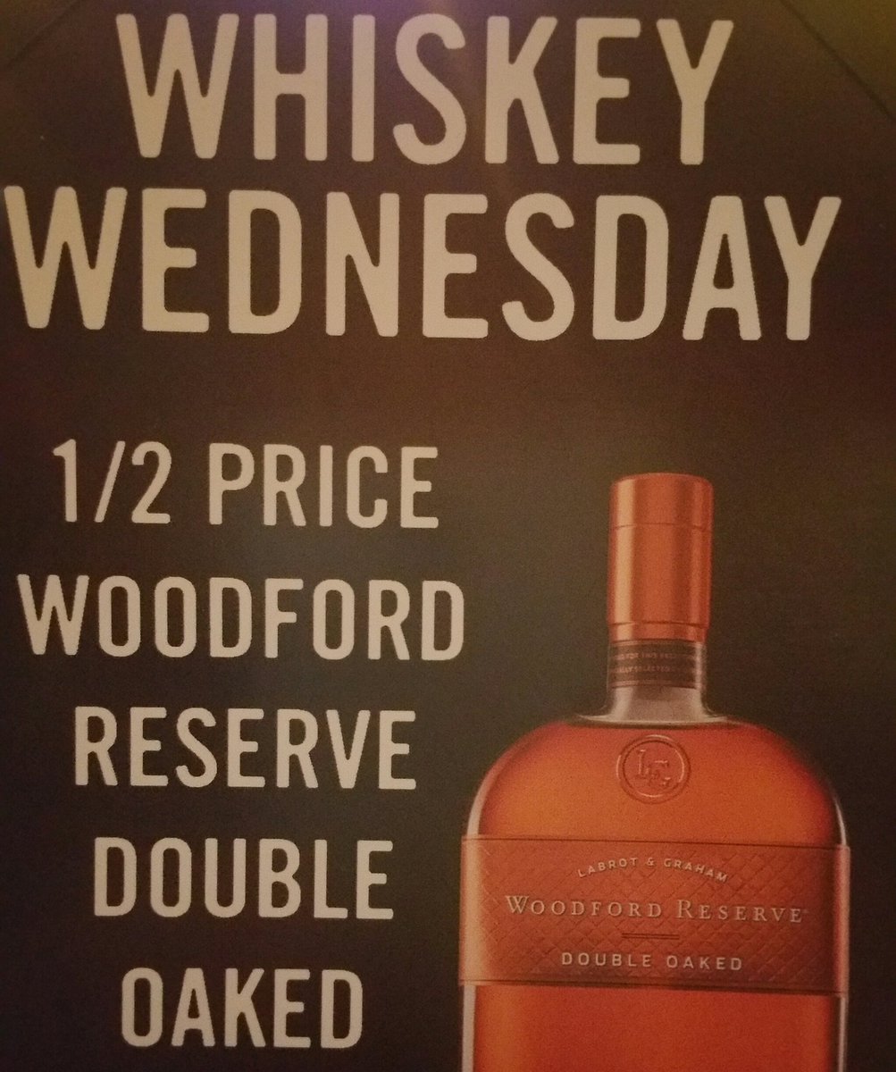 ronsaddison's tweet photo. 1/2 Price @WoodfordReserve 
#WhiskeyWednesday #AllDay  05.04.16  @ronsaddison  11AM-2AM https://t.co/HavDhEujmG