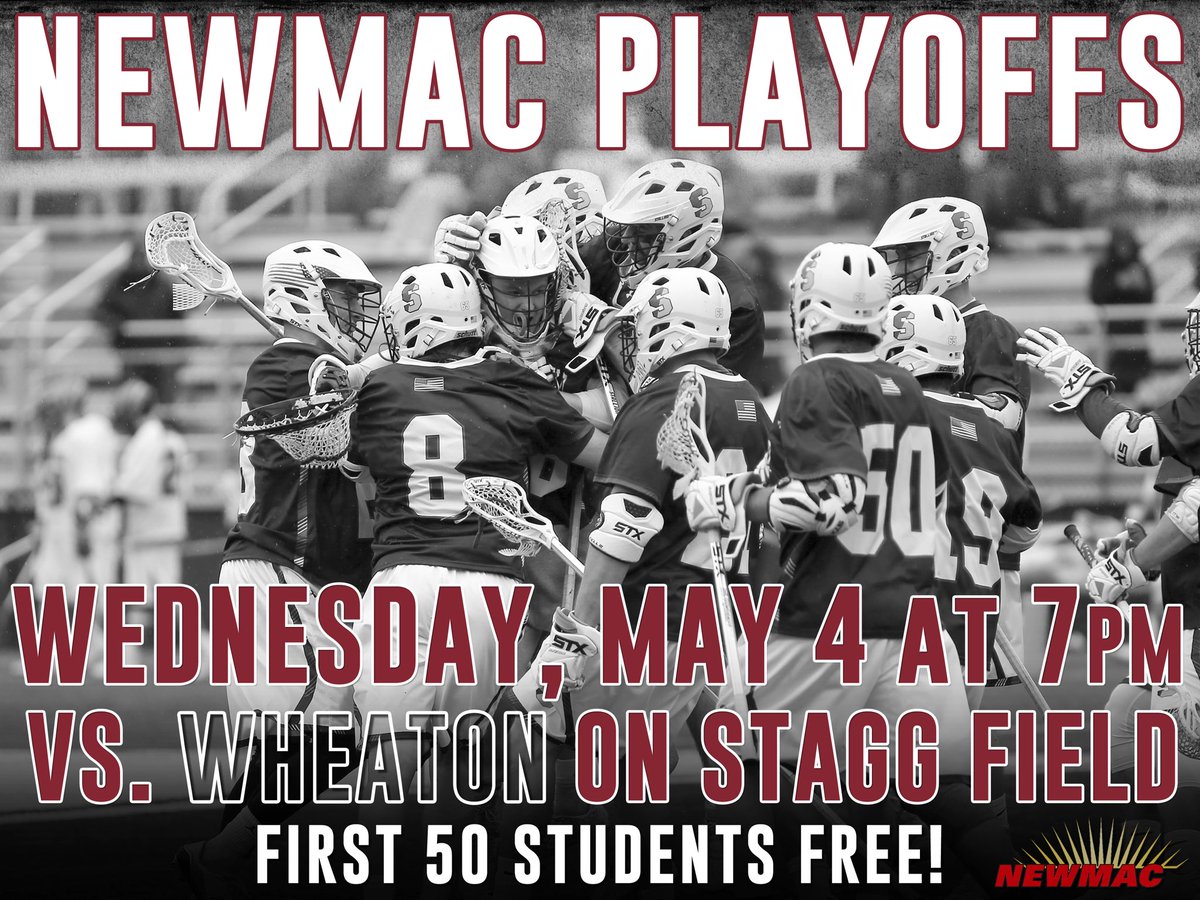 SCMens_Lax's tweet photo. Come support the mens lacrosse team as they try for their 9th straight conference championship #team65 #NEWMACtion https://t.co/SJ8CTQ05gQ
